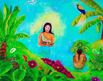 Hawaiian Goddess oil painting