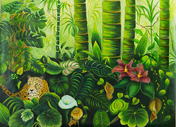 Leopard in the Jungle oil painting