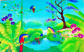 Paradise oil painting